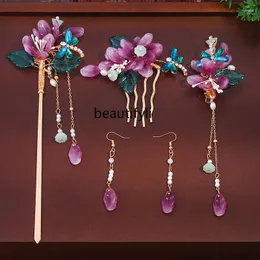 Figurine decorative YJ copricapo per abbigliamento cinese Han Tassel Step Shake Pinsini pettine Set completo di accessori in stile antichi fati