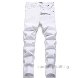 Jeans designer maschile jeans per pantaloni uomo bianco roccia nera revival motociclista
