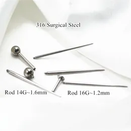 Labret Lip Piercing Jewelry 50pcs Körperzubehör -Stahlinsertion Pin Taper Stretching -Werkzeug für den inneren Gewindestab 230814