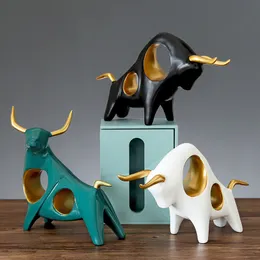 Декоративные предметы фигурки творческие высококачественные скульптура животные бычья гостиная