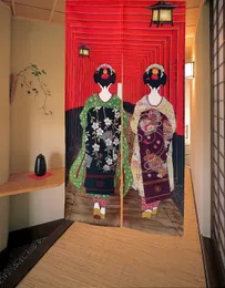 Sheer Perdeler Japon tarzı kapı perdesi polyester baskı feng shui kapı raimon kimono kırmızı noren 230815