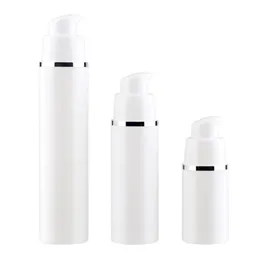 15 30 50 ml tomma påfyllningsbara vita högkvalitativa luftfria vakuumpumpflaskor Plastkräm Lotion Container Tube Travel Size Fakuq