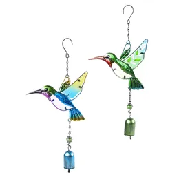 Obiekty dekoracyjne figurki 2 szt. Kummingbird wiatrowe Jard Podwórko dekoracyjne wiatrowe wiatrowe hummingbirds home hanging akcenty ozdoby okna wislarz 230815