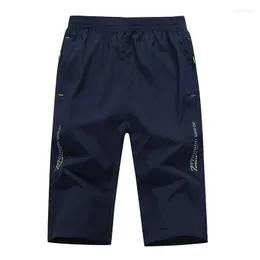 Men's Shorts 3/4 Long Pants Running Sports Outdoor Walking Hiking Casual Below Knee Trousers Males