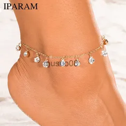 Anklets Vintage Fashion Pendant Crystal Anklet for Women Link Chin Bohemian Gold Colorsilver Color Shoe Boot Chain Belet Foot Jewelry J230815