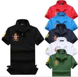 Nowe męskie hafty koszule polo bawełny krótki rękaw męski szczupły fit polo dla mężczyzny w paski oddychające koszule polo homme s-6xl