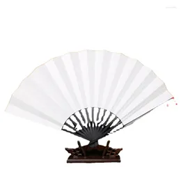 Dekorativa figurer Ancient Style Seiko Ebony Inlaid Folding Fan White Xuan Surface Chinese Crafts