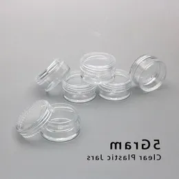Frascos transparentes de 5 gramos Frascos de plástico Envase cosmético de plástico Contenedores de muestra cosméticos vacíos Frascos de plástico transparentes de 5 ml Tkpwh