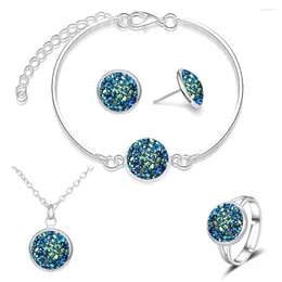 Collane a sospensione Shinestone Shinestones Round Collana per donne Bridal Fashion Wedding Gioielli Set di regali per l'anniversario