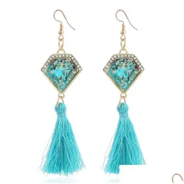 Dangle Chandelier Earring Jewelry 성명서 여성용 빈티지 민족 드롭 Boho 다이아몬드 파티 이어 드롭 액세서리 Del DHNHB