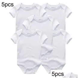 Set di abbigliamento abiti da bambino estate corpi neonati di cotone bambini solidi da ragazzo nata da ragazzo roupas de bebe costumi 210821 drop dh7sy