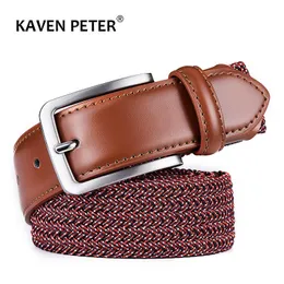 Other Fashion Accessories Belts Elastic Belt For Men Unisex Genuine Leather Strap Weave Stretch Canvas lover High Quality Waistband Leisure Accessory 230814