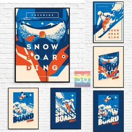 Winter Snowboard Sport Posters And Prints Wall Decor Snowboard Club Canvas Painting Wall Art Living Room Decor Ski Enthusiast Gift Wo6