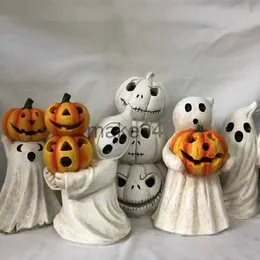 Itens de novidade LED LED Pumpkin Lamp Demon Skull Head Lumnter Lantern Ghost Statue Festival Party Decor Ornamentos para decoração de Halloween J230815