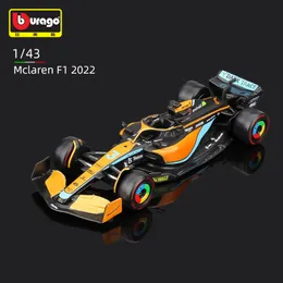 다이 캐스트 모델 자동차 Bburago 1 43 McLaren MCL36 #3 Daniel Ricciardo #4 Lando Norris 합금 자동차 다이 캐스트 모델 고급 차량 다이 캐스트 장난감 230814