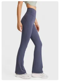 Nova calça de ioga nua de ioga elástica traço de tração reta de perna reta Casual Fitness para calças queimadas da mulher