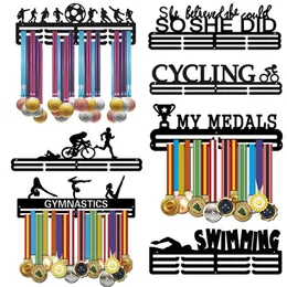 Hooks Rails Medal Wall Hooks Multi Style Hanging Holder Rack Hanger Bracket Office Decor Iron Triathlon Running Sport Challenge Home 230814