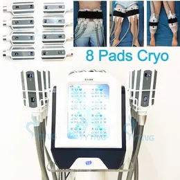 8 kuddar Cryo Machine Cryolipolysis Cryo Plates Kroppsformning Skulptering av fettreduktion Viktminskningscelluliter Borttagningsanordning