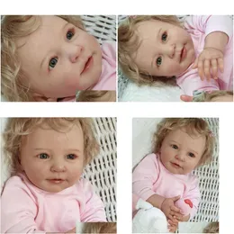 Dolls 55 Cm 3D-Paint Skin Sile Reborn Lisa Girl Baby Doll Toy Realistic 22 Inch Like Real Bebe Princess Toddler Alive Dress Up 22031 Dhepy