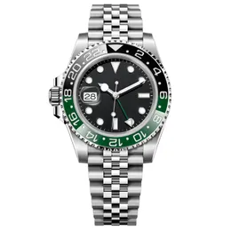 Relógio masculino GMT Batman Pepsi Assista de alta qualidade Moda Cerâmica Cerâmica Mecânica Aço inoxidável Straping Spin Jubilee Watch