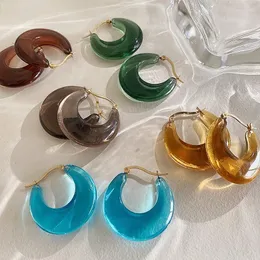Dangle Earrings U-Magical Luxury Multicolor女性のための複数の透明な樹脂フープファッションオープンジュエリーペンディン