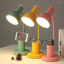 Luminárias de mesa nórdica portador de caneta criativa pequena lumin