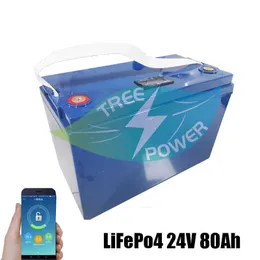LifePo4 24V 80Ah Lithium Battery Deep Cycle for 1200W Backup Power Solar Energy Storage Golf Cart Solar Energy +10A Charger