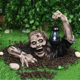 Inne imprezy imprezowe dostarcza kreatywne dekoracja Halloween Zombie Terror straszny horror wystrój lekki Lantern Statue for Home Outdoor Garden Out Mard 230815