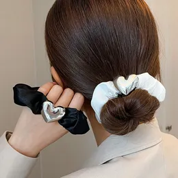 Girls Scunchies Gold Metal Hairbands Haarbindungen Frau elegante elastische Gummibänder Haarzubehör Accessoires