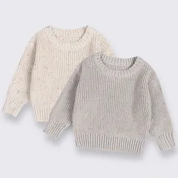 Пуловер мальчики девочки вязают дети зимняя одежда хлопок негабаритный свист. Случайный кабельный кабельный детский свитер 230814