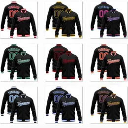 Men's Jackets 3D Printing Custom Name Black Jacket Colorful Font Full Snap Jacket Unisex Team Gift Winter Arrival 1 230814