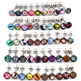 Labret Lip Piercing Jewelry TIANCIFBYJS Steel Metal Lot of s Tongue Rings Straight Barbells Ear Body 14g Length 58" or 16mm 230814