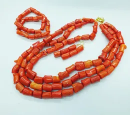 Brincos de colar Fashion Moda Classic Orange 3 - Colar de camadas Colar de coral. Bracelete de casamento da Bride African.