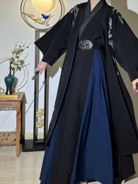 Bambu Hanfu Şarkı Mürekkep Resim Zhi Chang Gan Tapınağı Günlük Nakış Baskın Öğrenci Erkek Kadın CP Çift Set Serin ve Yakışıklı