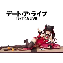Figuras de brinquedo de ação 8 cm de anime Tokisaki kurumi japonês date um vivo sexy cheongsam deitado deitada de boneca modelo de brinquedo de brinquedo colecionou ornamentos em caixa PVC 230814