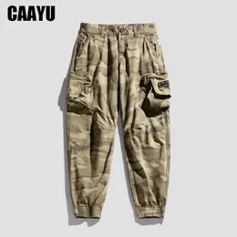 Mens Pants Cargo Men Casual Hiphop MultiCocket Manliga byxor Sweatpants Streetwear Tactical Track Joggers Khaki Camouflage 230815