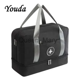 Duffel Bags Youda 2018 New Men's Wet and Dry Separation Travelage Bag Waterproof Clothing Sports Shoes Storage Bags Traveling HandBags J230815