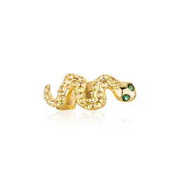 Snake di diamante dagli occhi verdi Denti oro personalizzati hip hop oro boccia gioielli