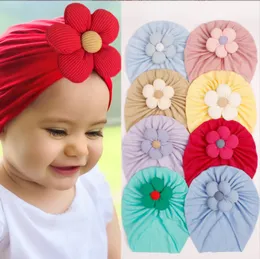 Accessori per capelli per bambini fiore ragazze berretto berretto Cappello da prua ragazza brodo di cotone traspirante Turban Head Wrap per bambini Capo per neonati per bambini