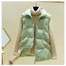 Women's Vests Autumn And Winter Fashion Solid Color Pocket Plus Cotton Zipper Vest Loose Casual Outerwear Sleeveless Jacket Trendy