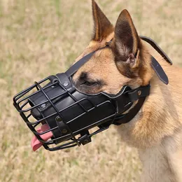 Dog Apparel Tactical Impact Metal Muzzle Anti Bite Pet Training Mouth Cage Mask for German Shepherd Doberman Rottweiler Sniffer 230814