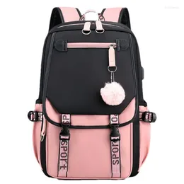 Aufbewahrungsbeutel Laptop-Rucksack für Girls College Outdoor Daypack mit USB-Ladungsanschluss 27L wasserdicht dauerhaft und langlebig