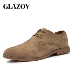 Klänningskor Glazov Brand plus storlek 39 Oxford Men Högkvalitativ mocka Spring Autumn Casual Leather Man 230814