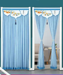 Curtain Household lace door curtain free punching antimosquito screen bedroom kitchen partition half 230815