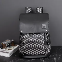 Whole factory men leather shoulder bags waterproof and wear-resistant fashion backpack popular printing student bag outdoor tr327H