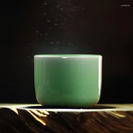 Чашки блюдцы роскошные Longquan Celadon Diplling Speed ​​Take of Tea Cup Masters Teacup
