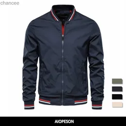 Aiopeson Solid Color Bomber Jacket Men Casual Slim Fit Baseball Jackets Новая осенняя мода высокие куртки для мужчин HKD230815