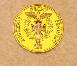 5st/Set Gift Clad Reichsbank Aachen 1888 Souvenir Coin Deutschland Zink Cross Gold Plated Coin.cx
