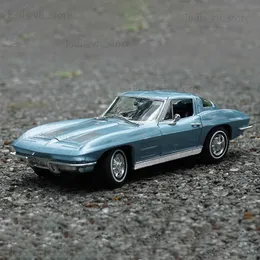 Welly 1 24 Chevrolet Corvette 1963 Alloy Car Toy Car Metal Collection Model Car Toys For LDREN Födelsedagspresent T230815