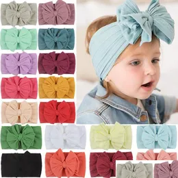 Hair Accessories 2021 Soft Nylon Jacquard Childrens Hairband Baby Super Stretch Bow Girls Big Bows Solid Headbands M2870 Drop Delive Dheul